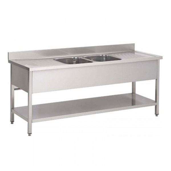 RVS-Spoeltafel-met-onderschap-2-bakken-midden